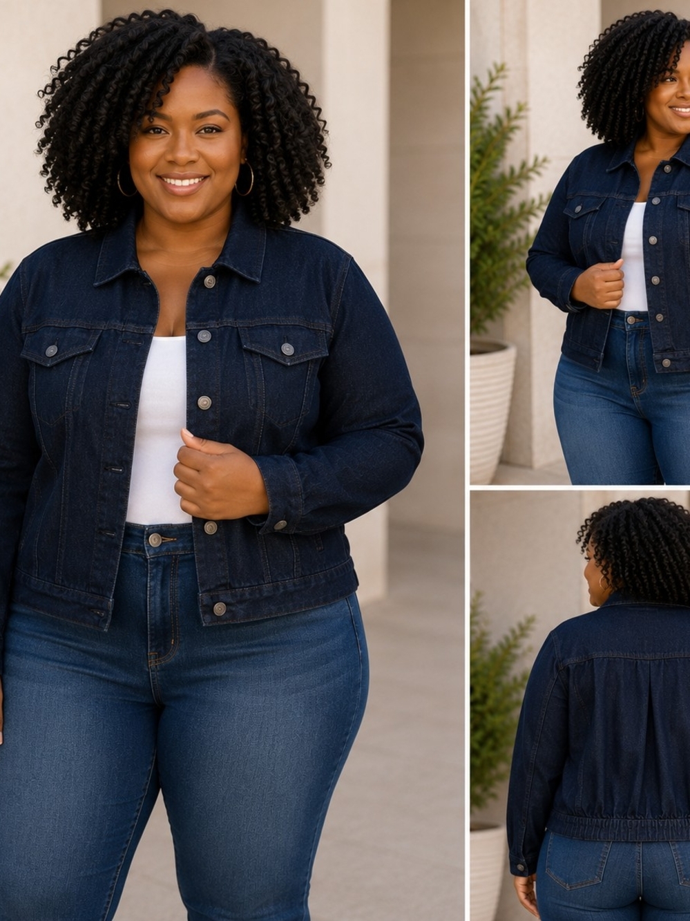 Skinnygirl Jeans Dark Wash Denim Jacket 1X Button Front NWT